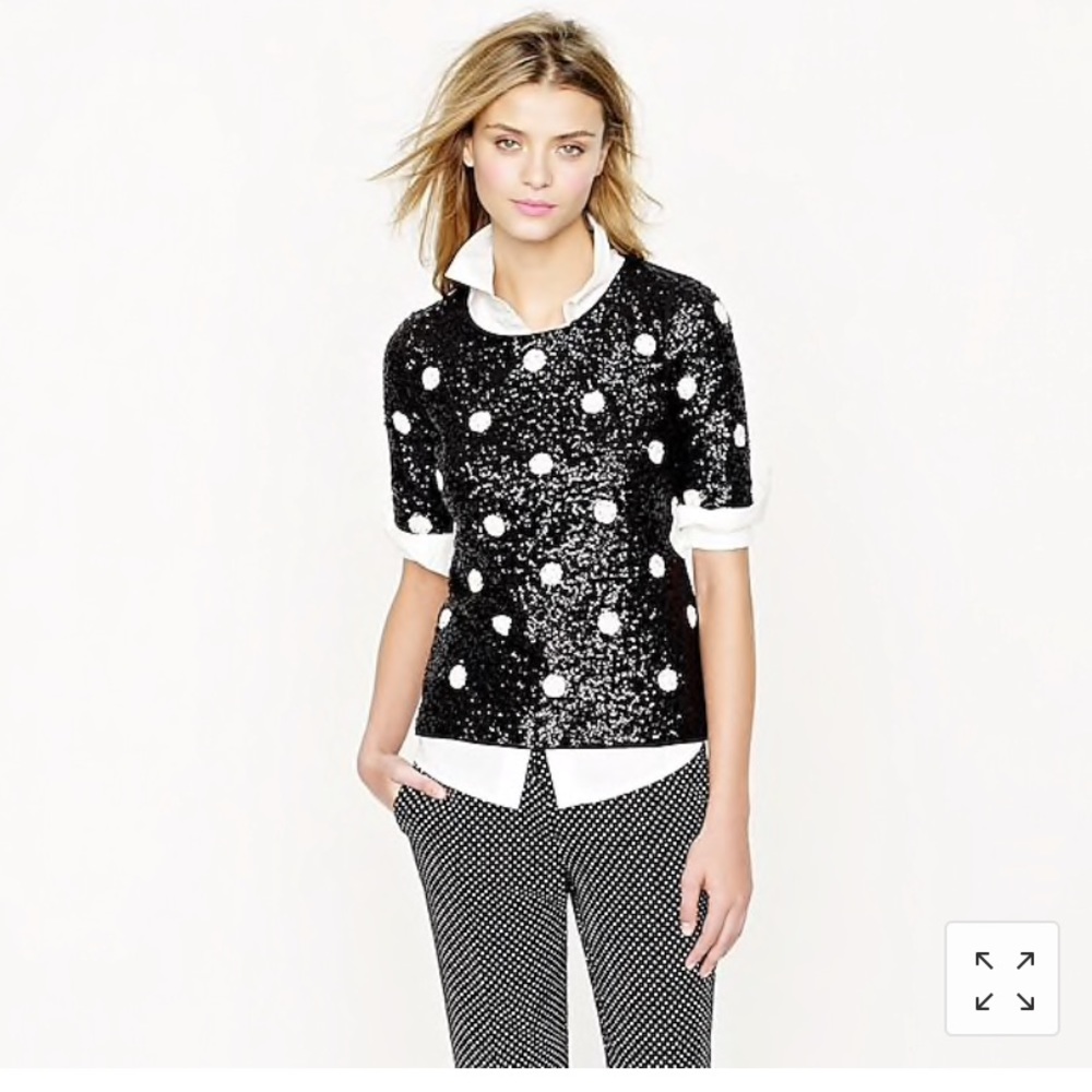 J.Crew Polka Dot Sequin Tee